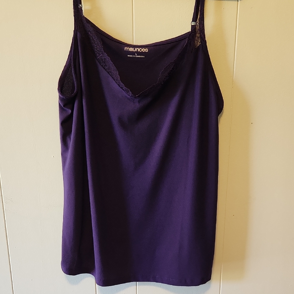 maurices Purple Lace-Trim Cami Top